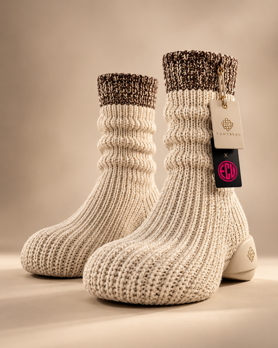 Vontreal x ECUstudios Monkey Knit Platform Boots product view